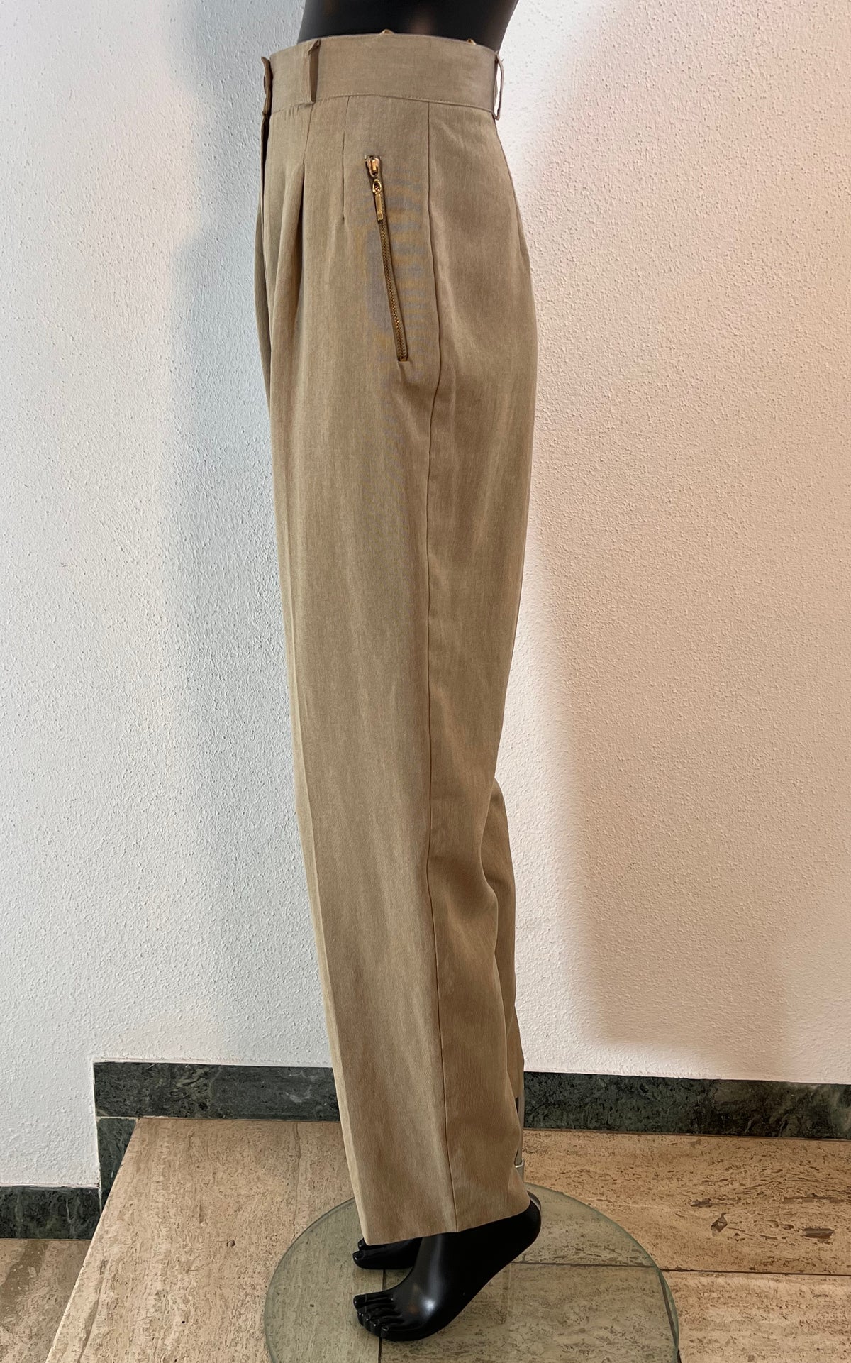 Vintage 90s Beige Pleated Pants