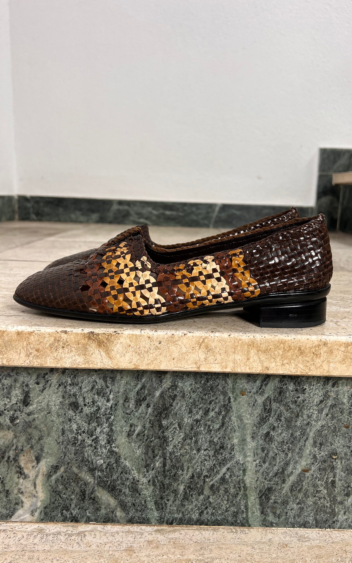 Vintage Brunate since 1926 Woven Leather Loafers 40