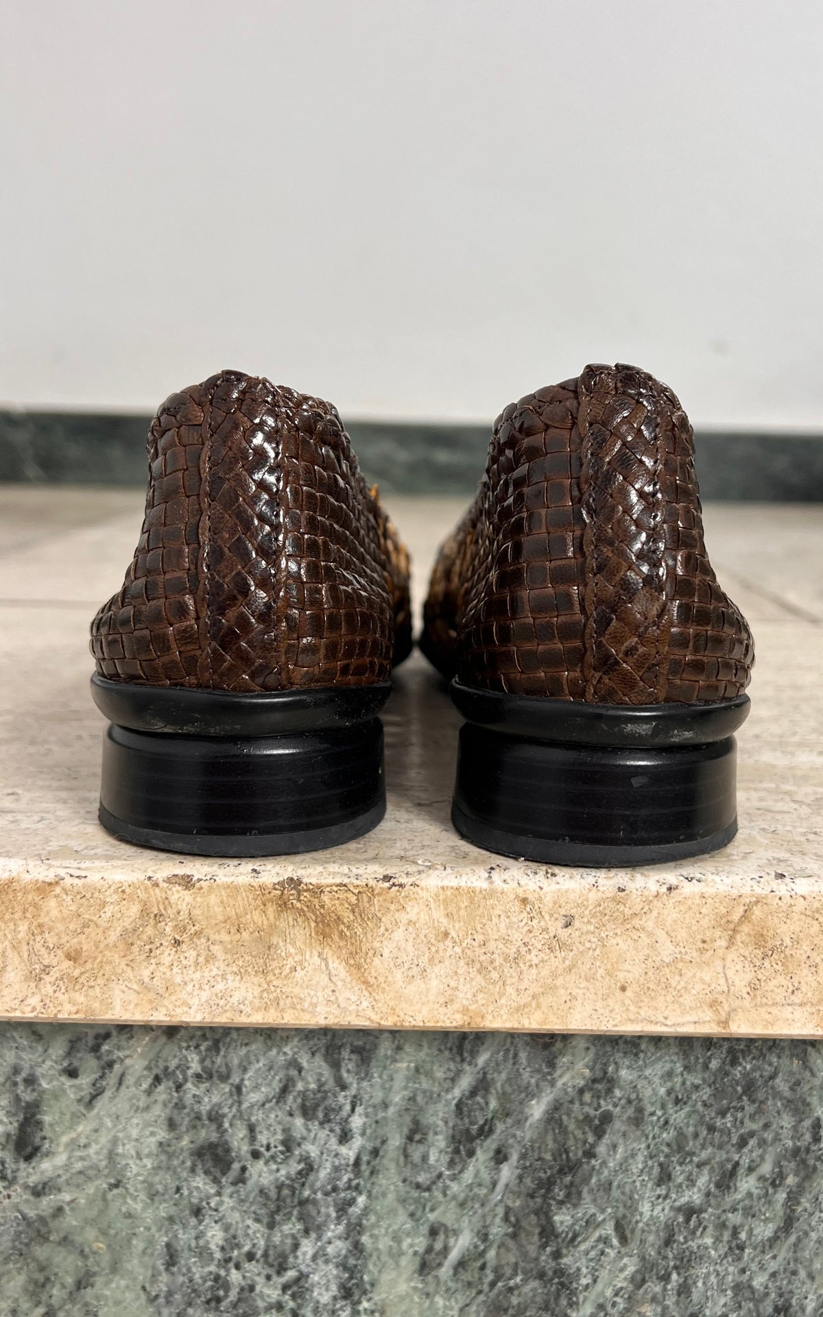 Vintage Brunate since 1926 Woven Leather Loafers 40