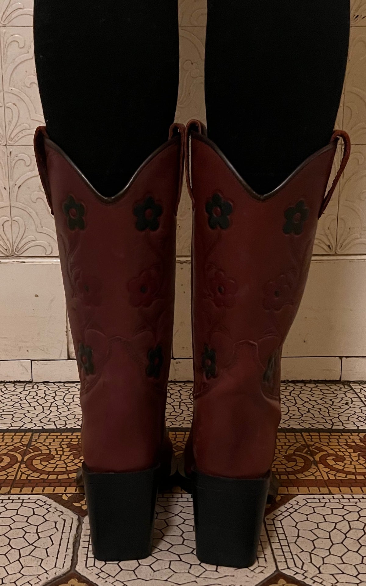 Vintage Flower Cowboy Boots 36 , 37 , 40 & 41
