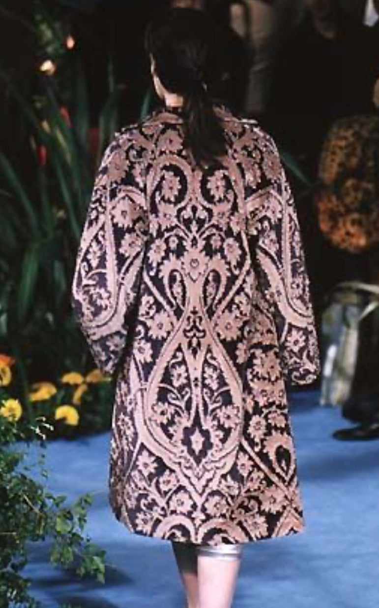 Vintage Fall 1998 Dolce and Gabbana Burn Out Velvet Skirt