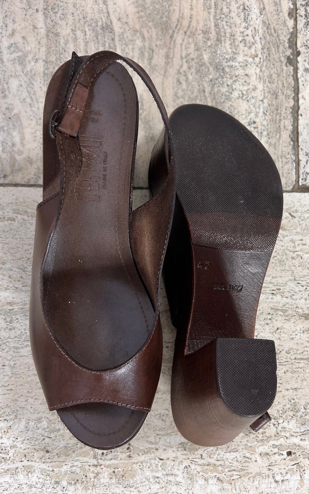 Deadstock Brown Mary Jane Clogs 40