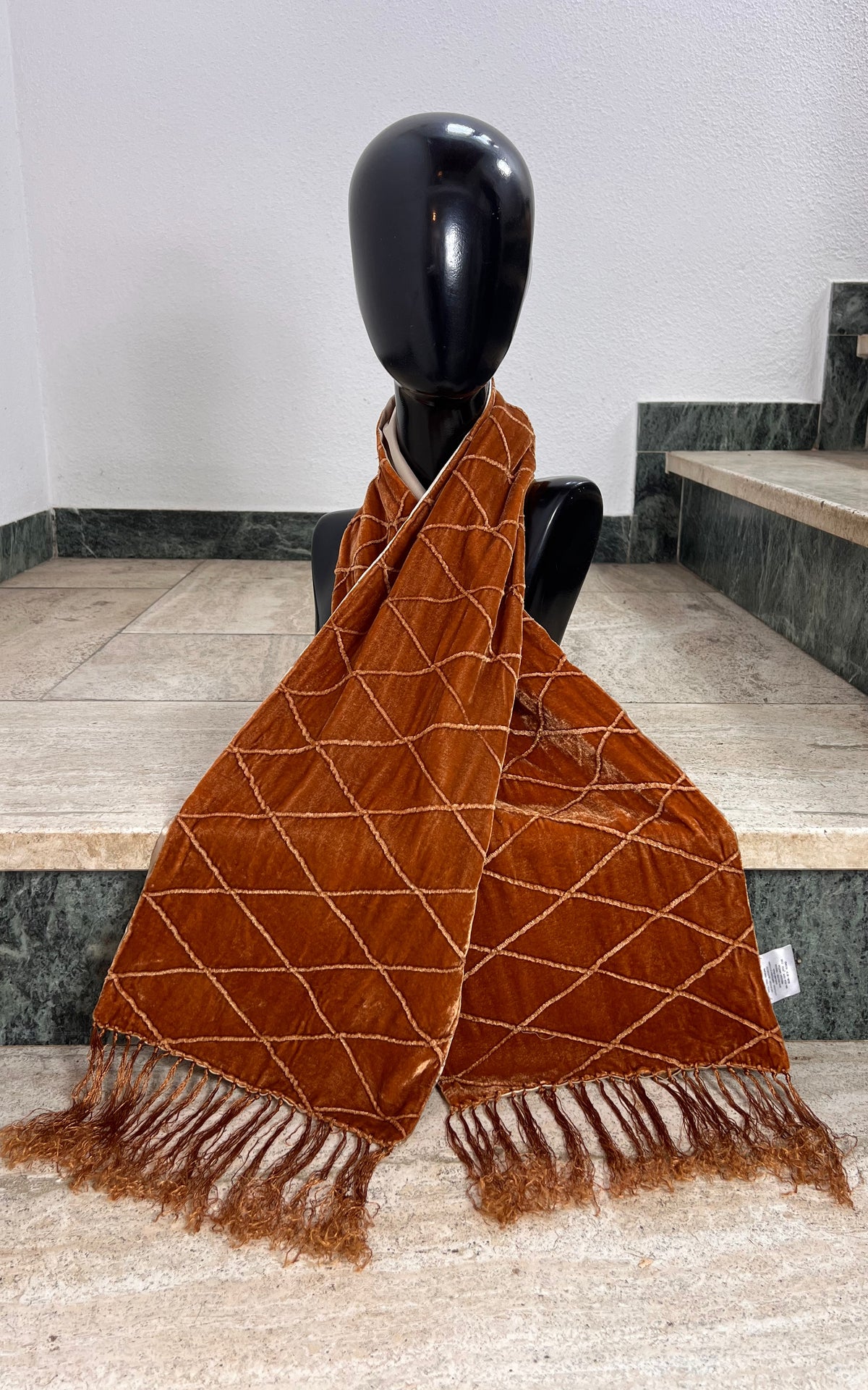 Vintage Velvet & Silk Scarf