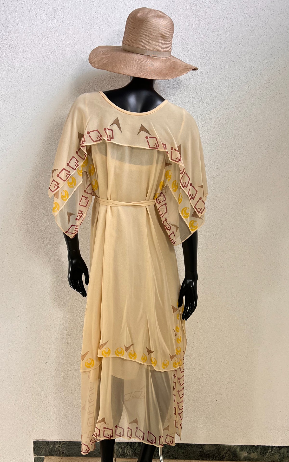 Vintage 70s Sheer Flatter Silk Dress