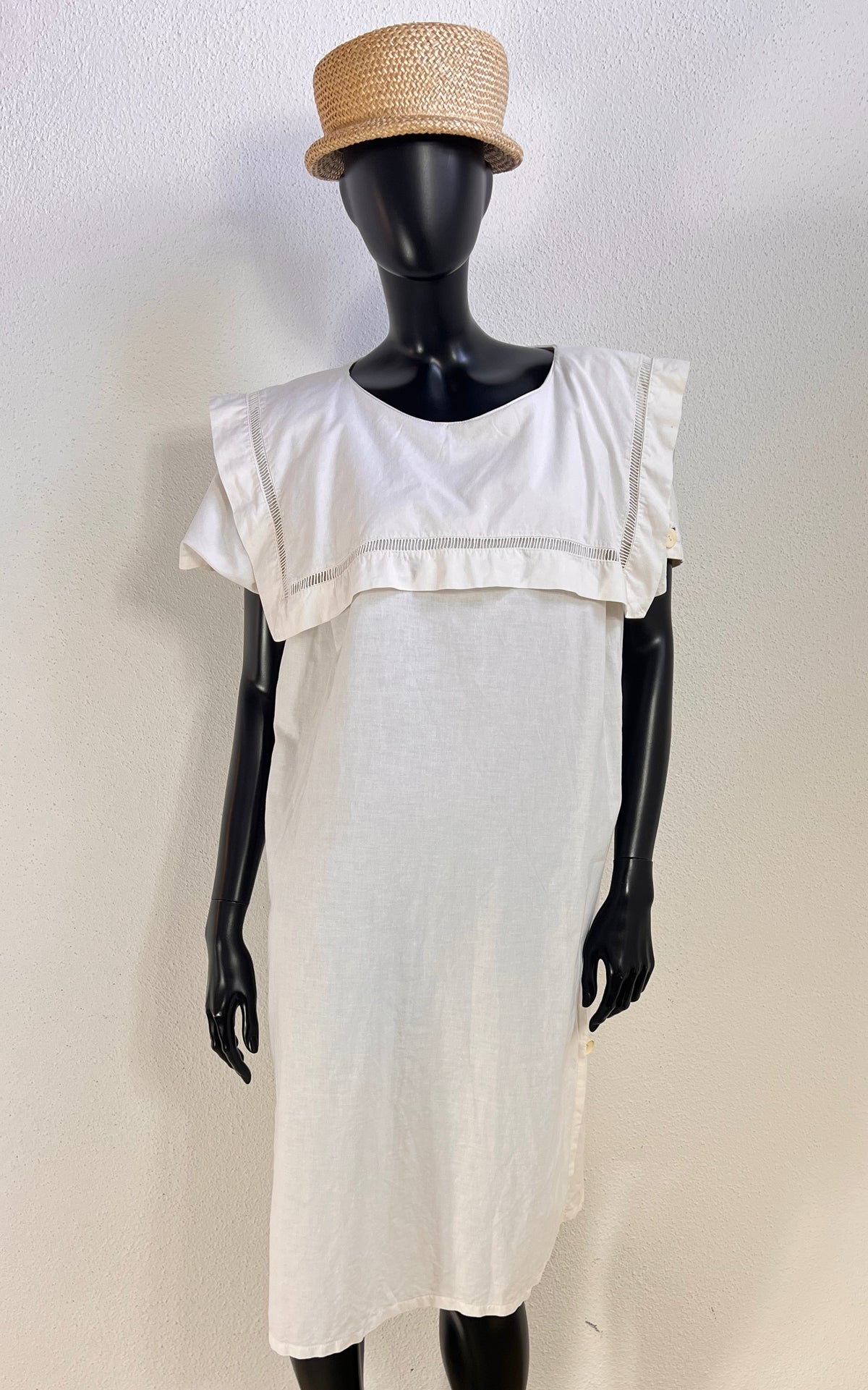 Vintage White Cotton Sailor Dress