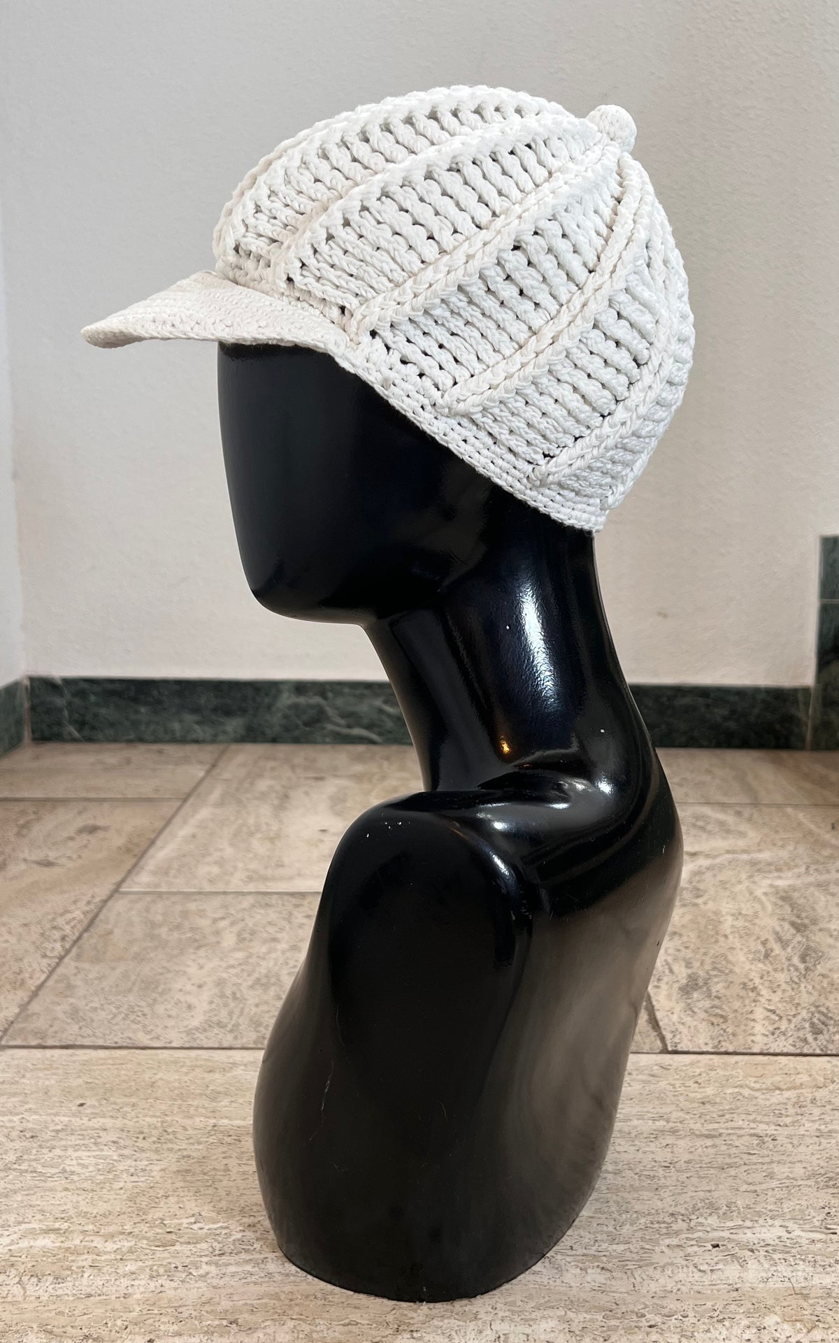 Vintage Crochet Baker Boy Hat