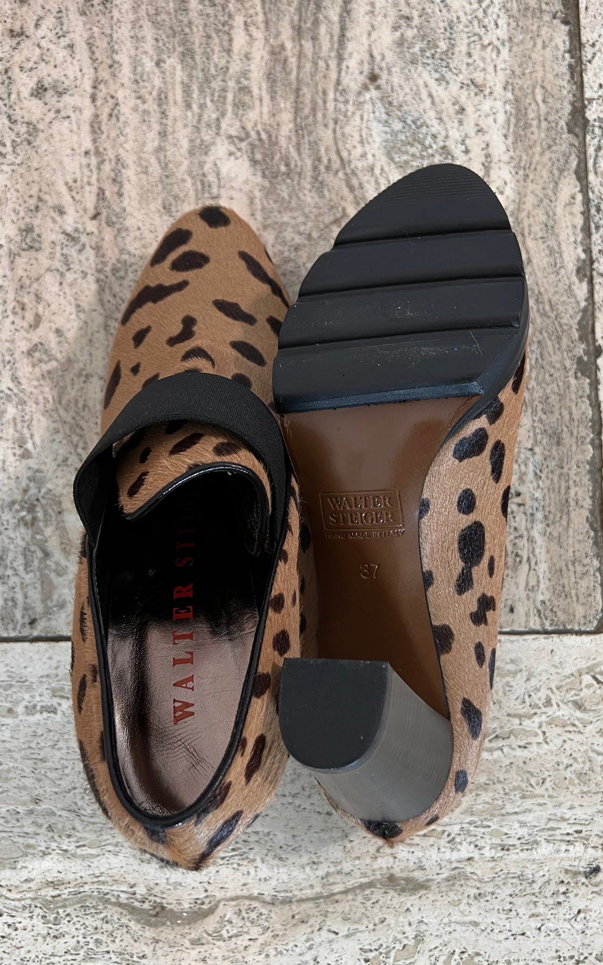 Vintage Walter Steiger Leo Fur Mules 37