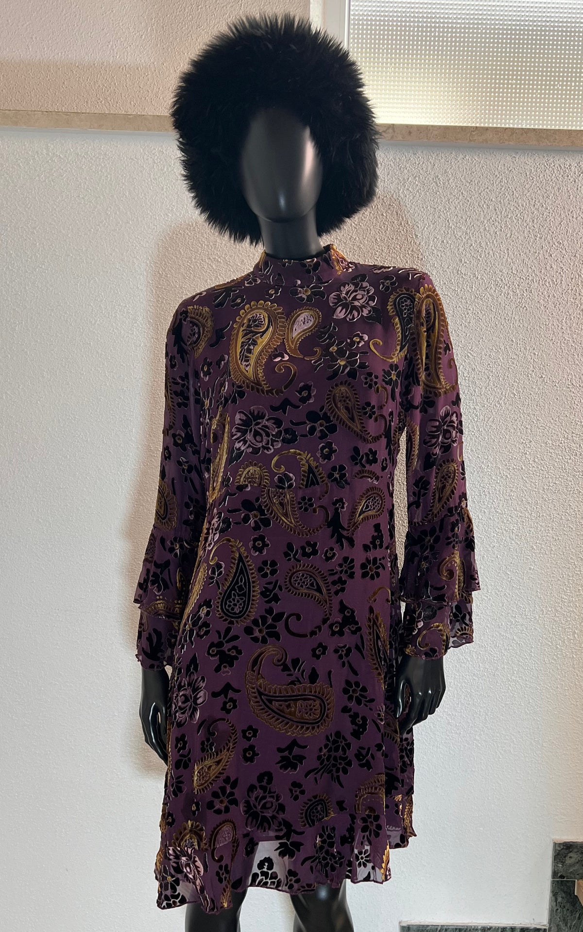 Vintage Jadicted Silk Velvet Burn Out Dress