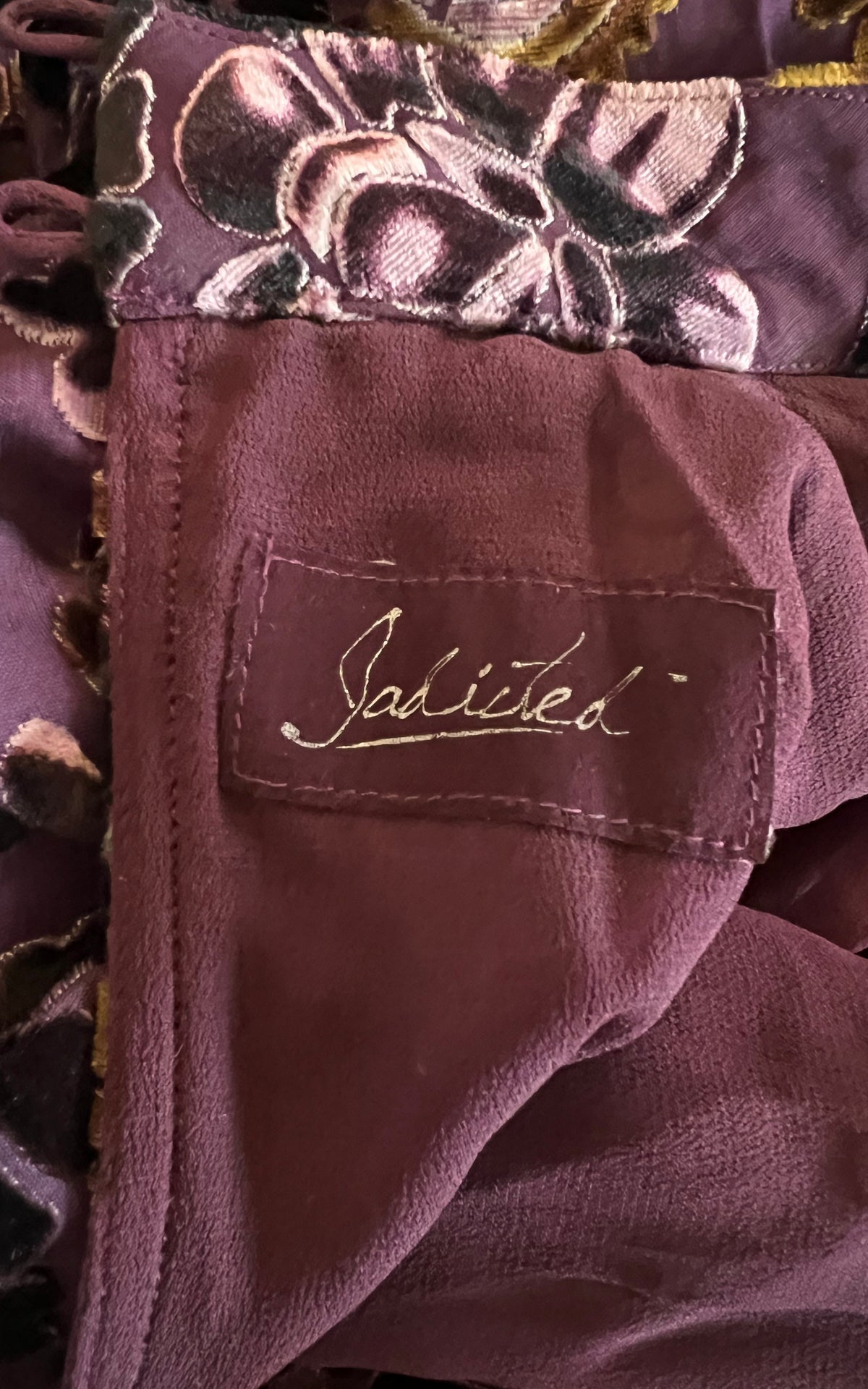 Vintage Jadicted Silk Velvet Burn Out Dress