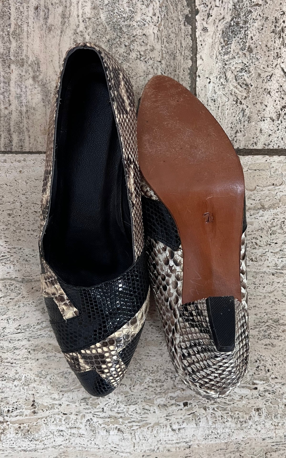 Vintage Snakeskin Shoes 37