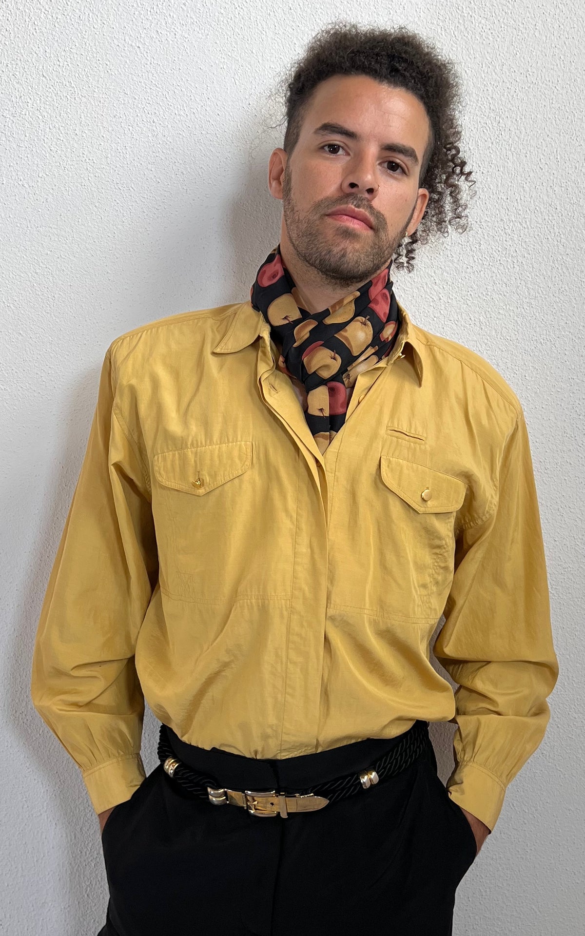 Vintage MENS Silk Button Down Shirt