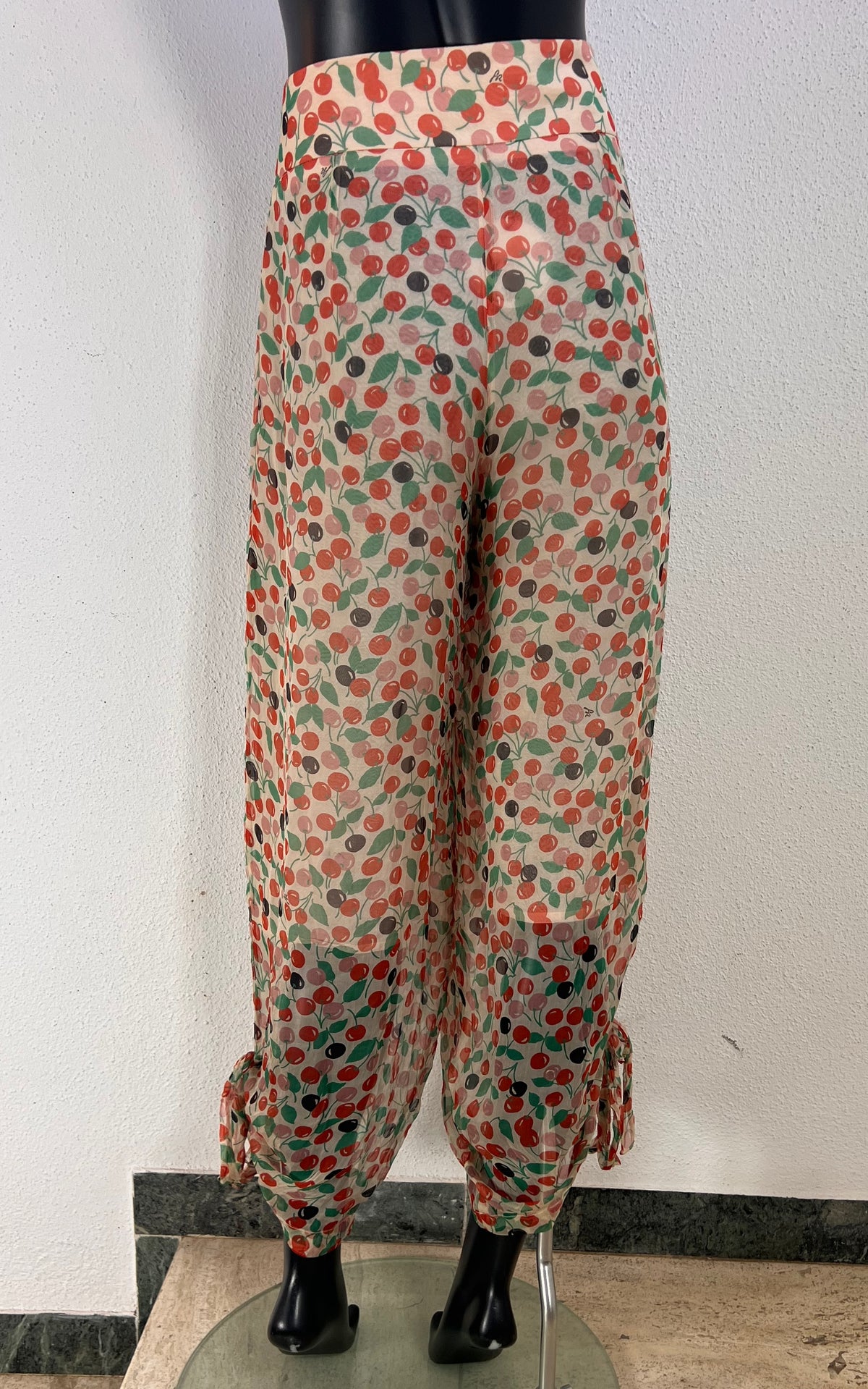 Vintage Sonia Rykiel Cherrys Silk Ballon Pants