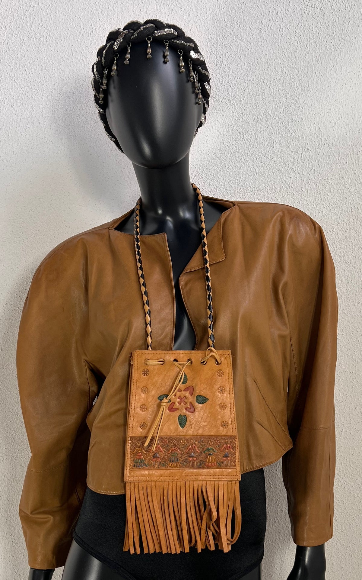 Vintage Mexican Fringed Chest Pouch Bag