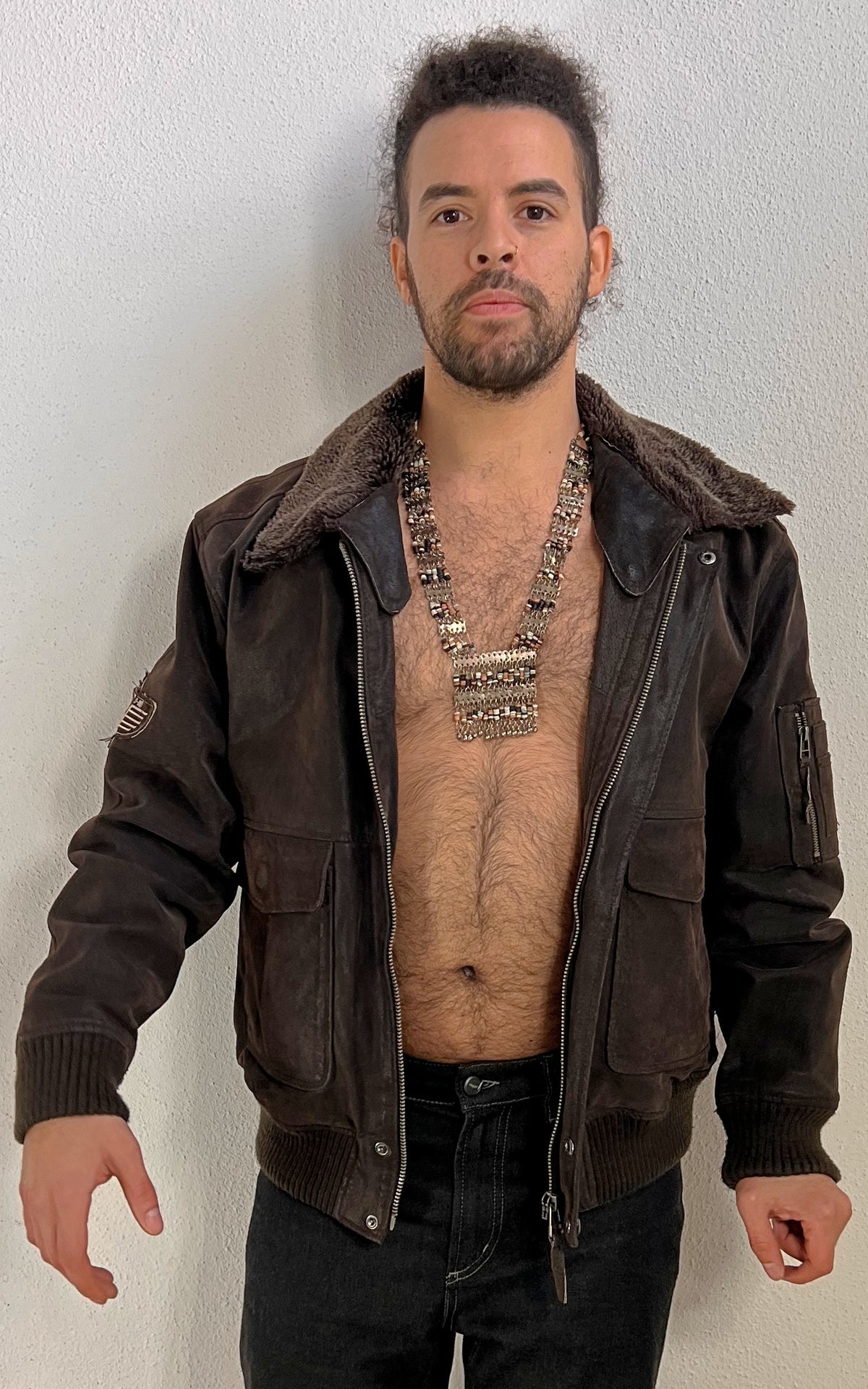 Vintage MENS Suede Flight Style Jacket