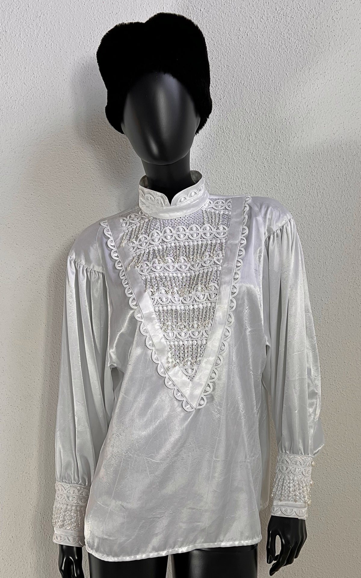 Vintage 80s Cris-Devi Mother of Pearl Blouse