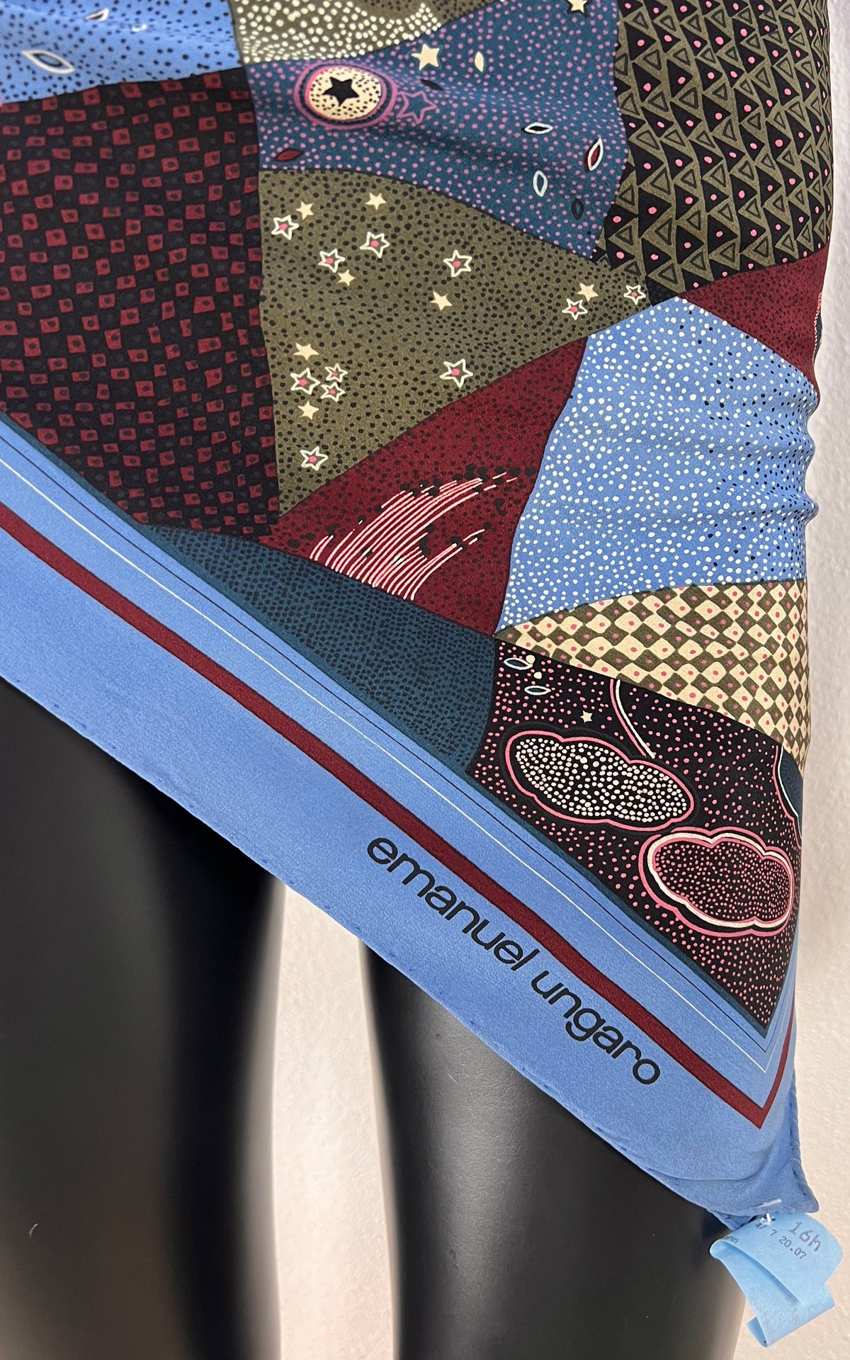 Vintage Emanuel Ungaro Abstract Patchwork Print Scarf