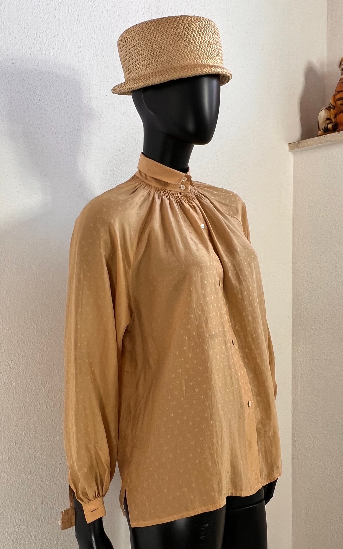 Vintage 70s Blacky Dress Silk Blouse