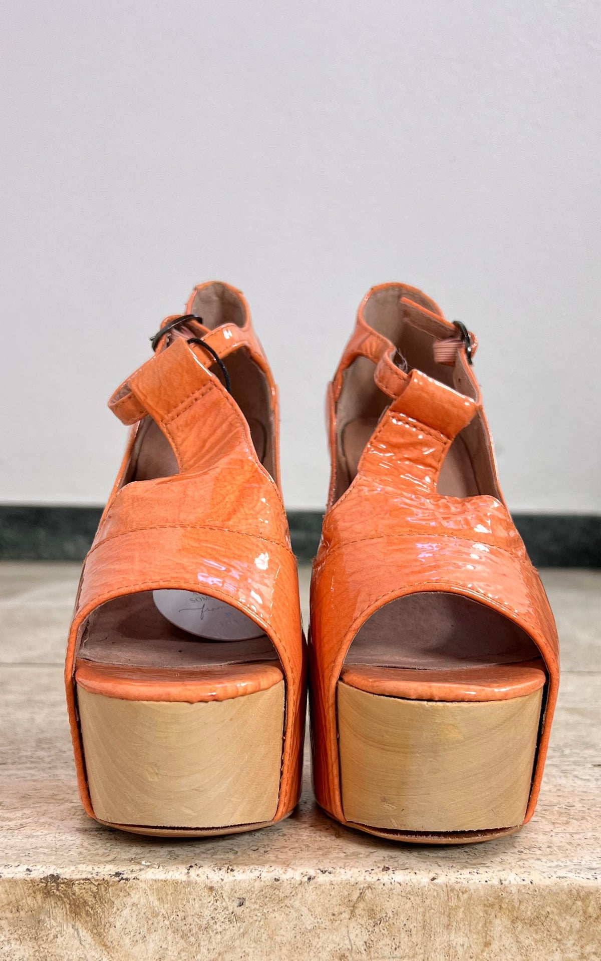Jeffrey Campbell Patent Platform T-Strap Heels 37