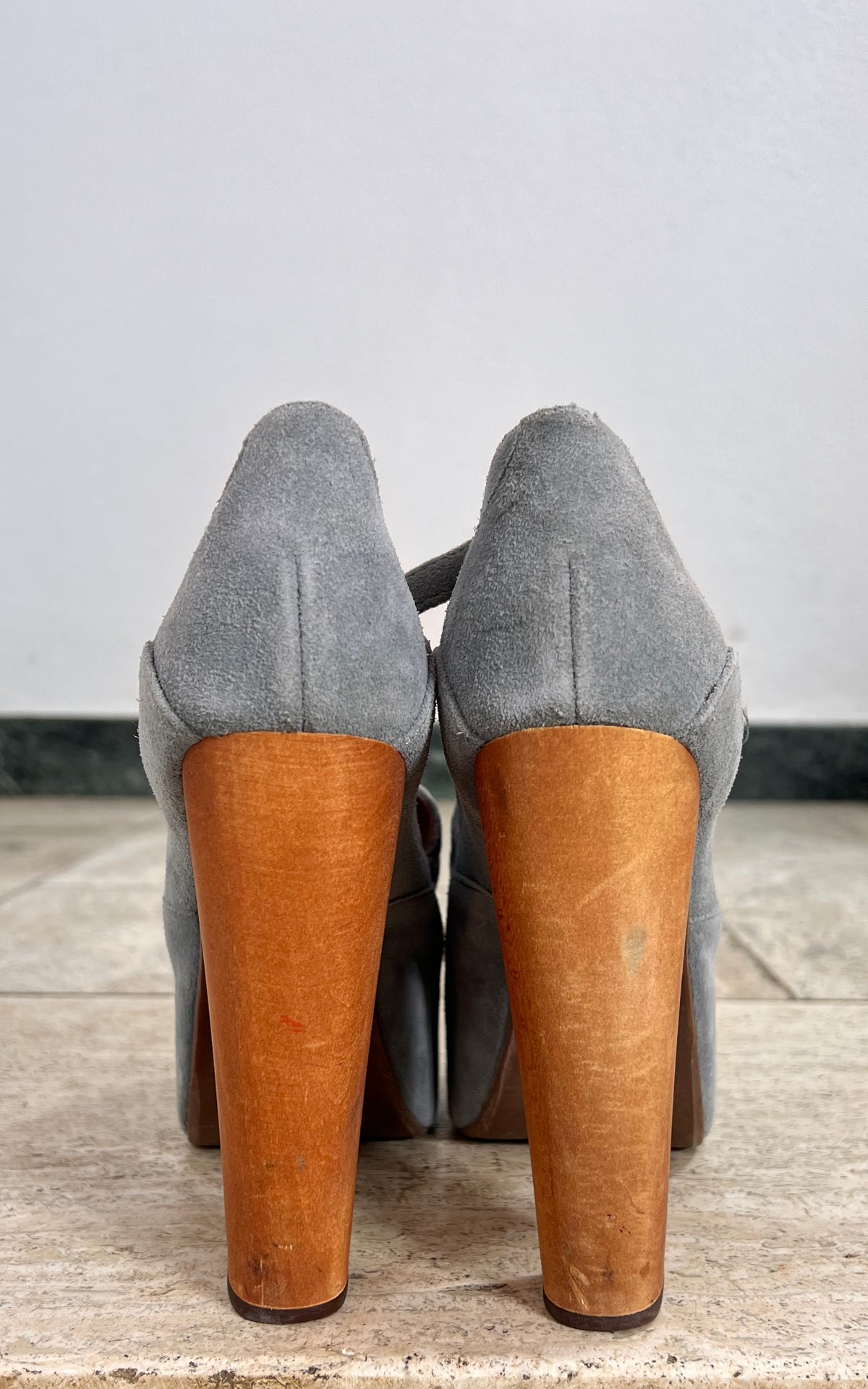 Jeffrey Campbell Suede Platform T-Strap Heels 37