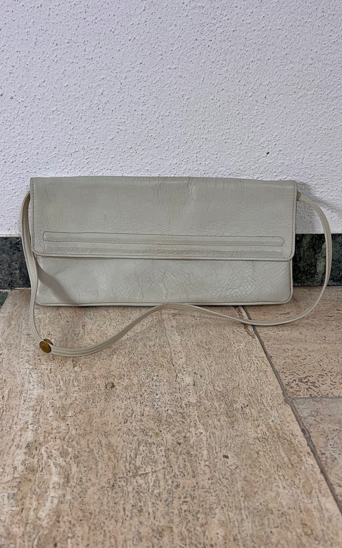 Vintage White 70s Clutch Bag