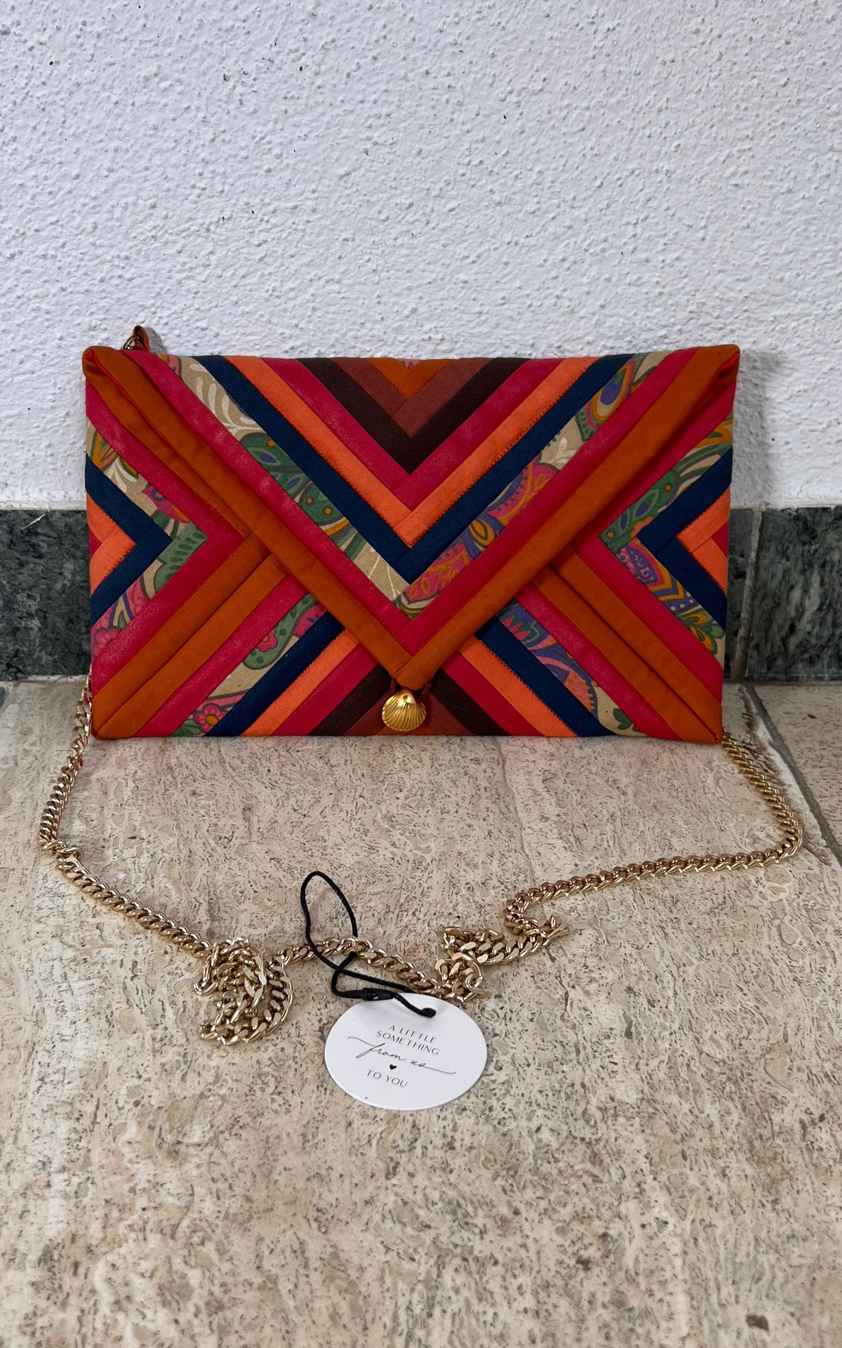 Handmade Patchwork Silk Clutch Bag