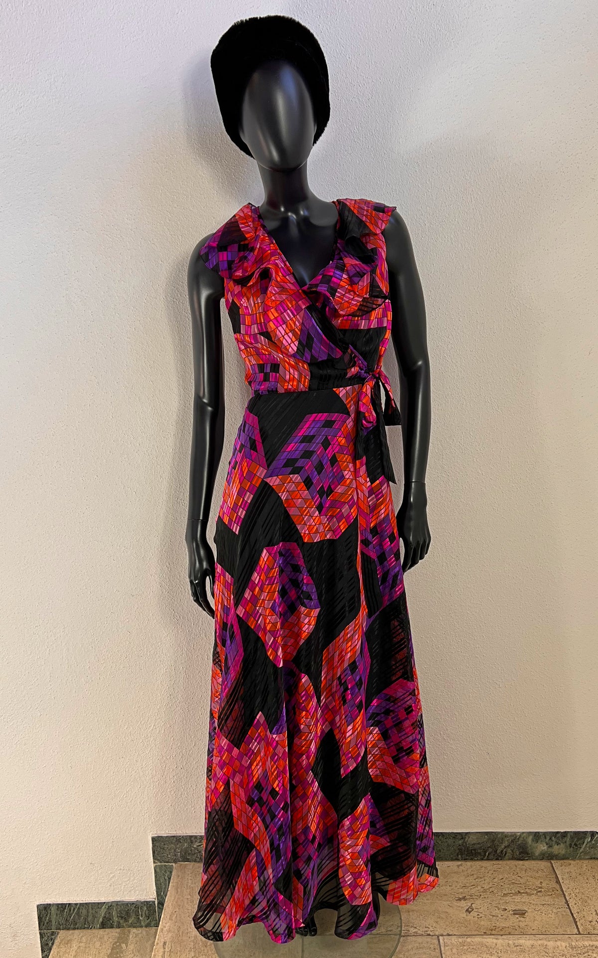 Vintage Psychedelic 70s Maxi Dress