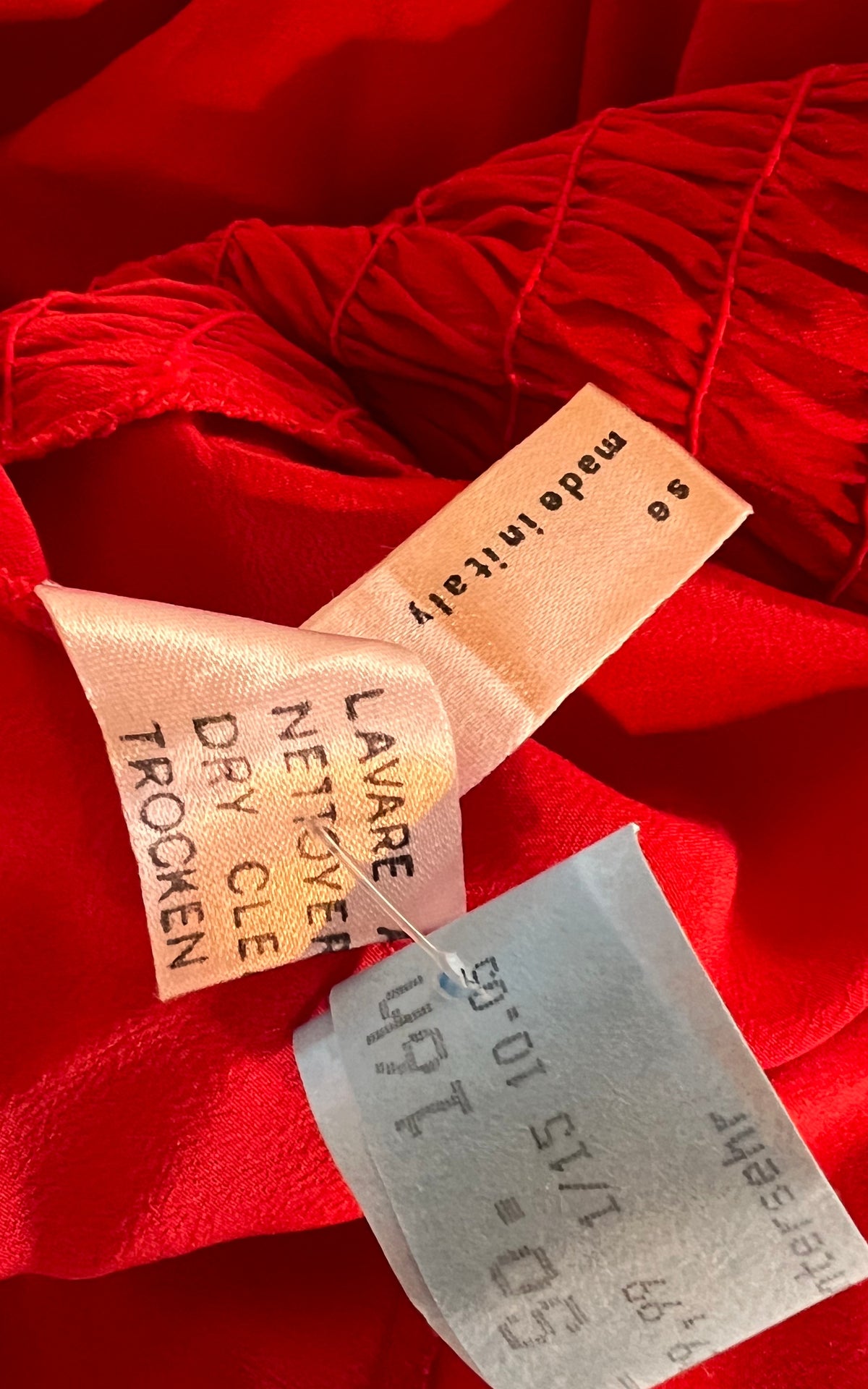 Vintage Red Silk Summer Dress