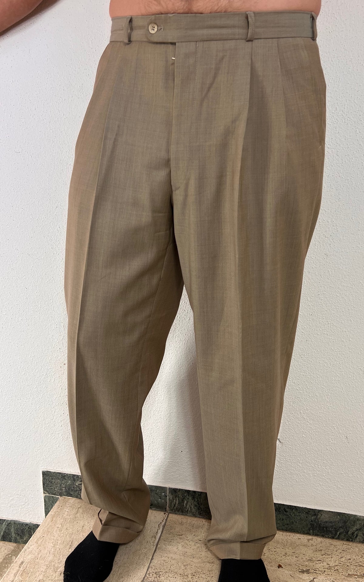 Vintage MENS Wool Pleated Trousers