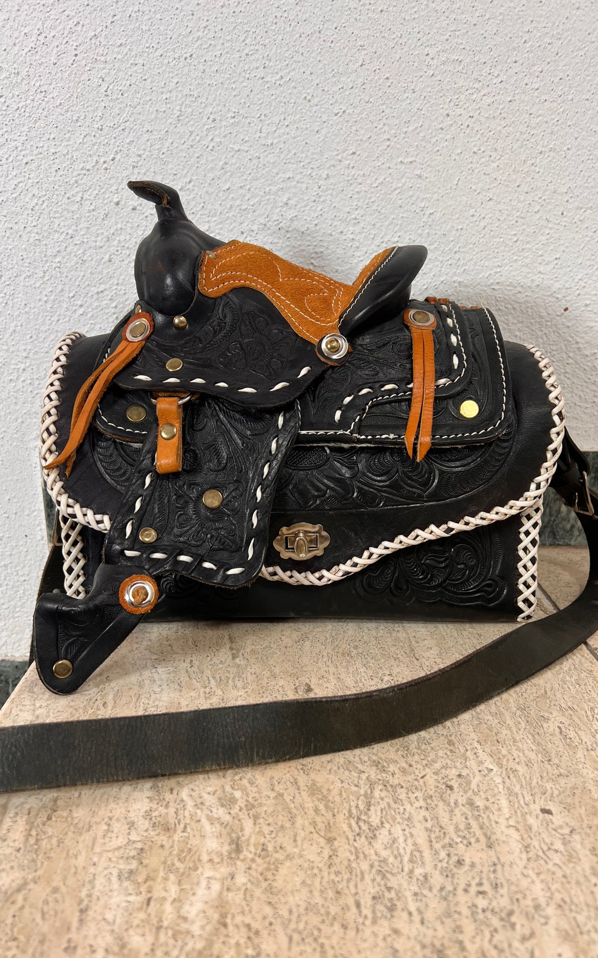 Vintage Western Saddle Shoulder Bag