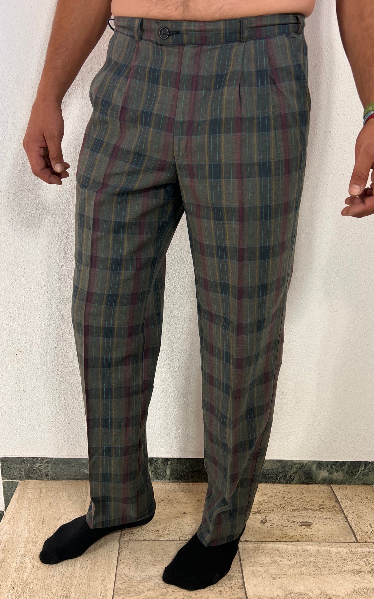 Vintage MENS L’Uomo di Bronco Plaid Trousers