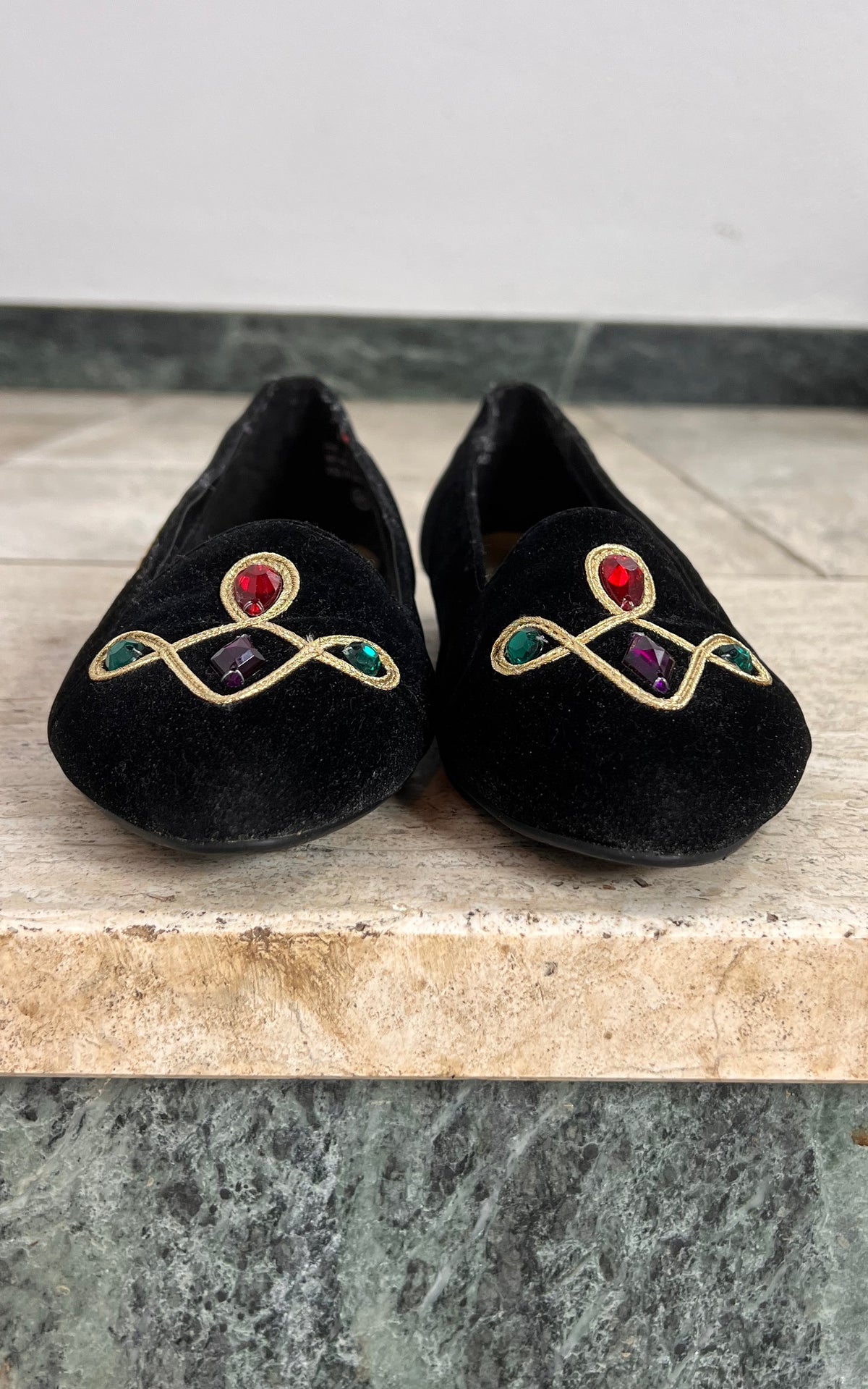 Vintage 90s Velvet Loafer 38