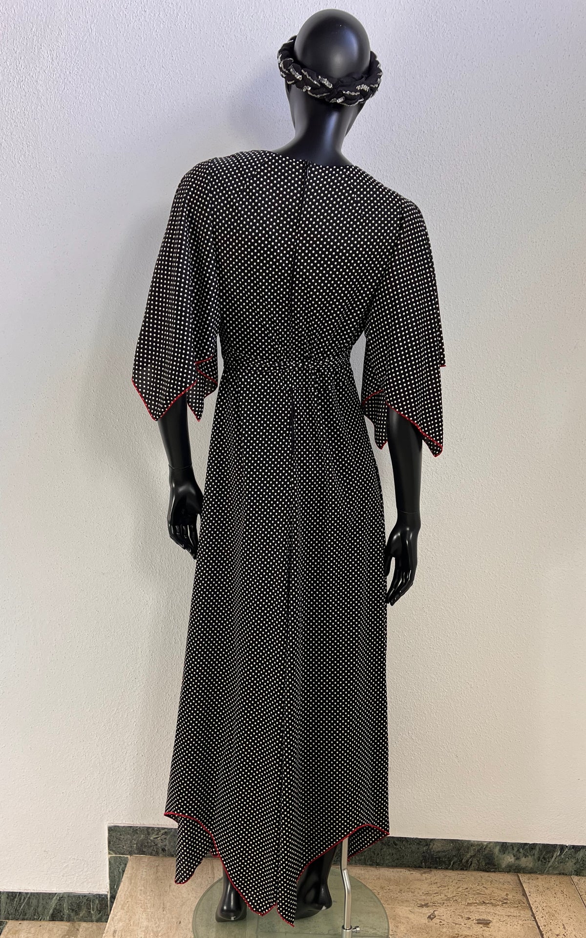 Vintage 70s Polka Dot Maxi Dress
