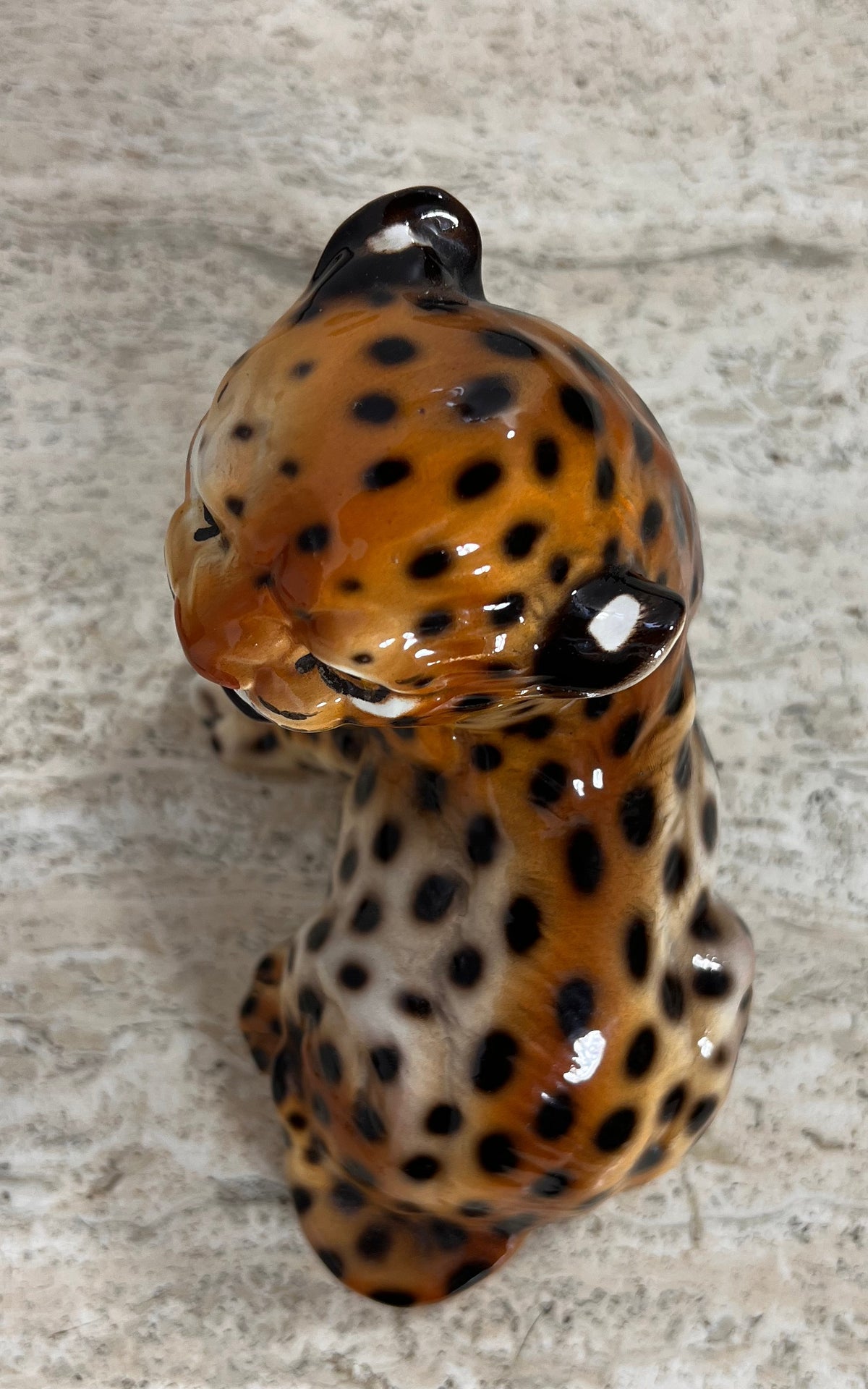 1970s Ronzan Ceramic Leopard Figurine – Made in Italy 1571 A