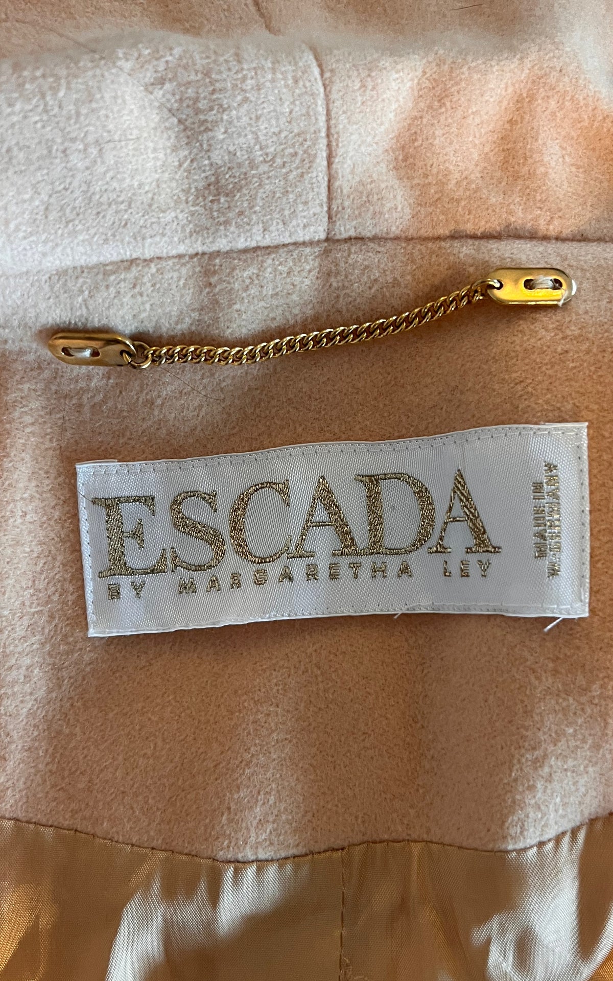 Vintage Escada by Margaretha Ley Apricot Coat – 100% Virgin Wool