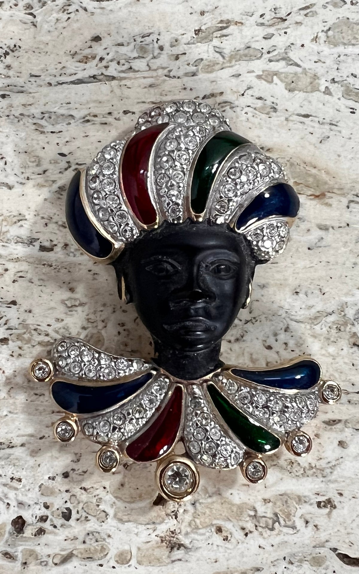 Pierre Lang Figurative Brooch with Multicoloured Enamel & Rhinestones