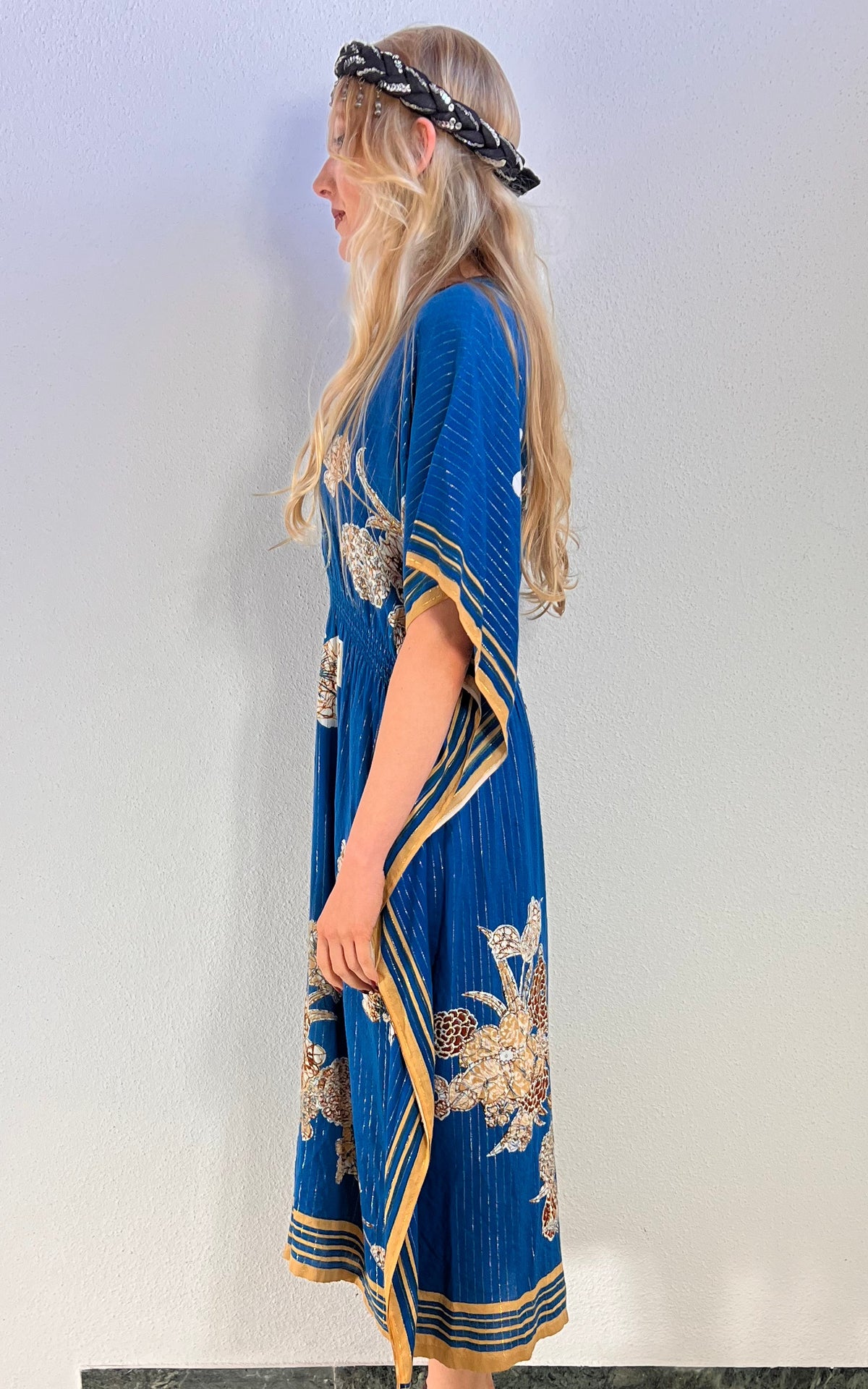 Vintage Lurex Butterfly Caftan Dress