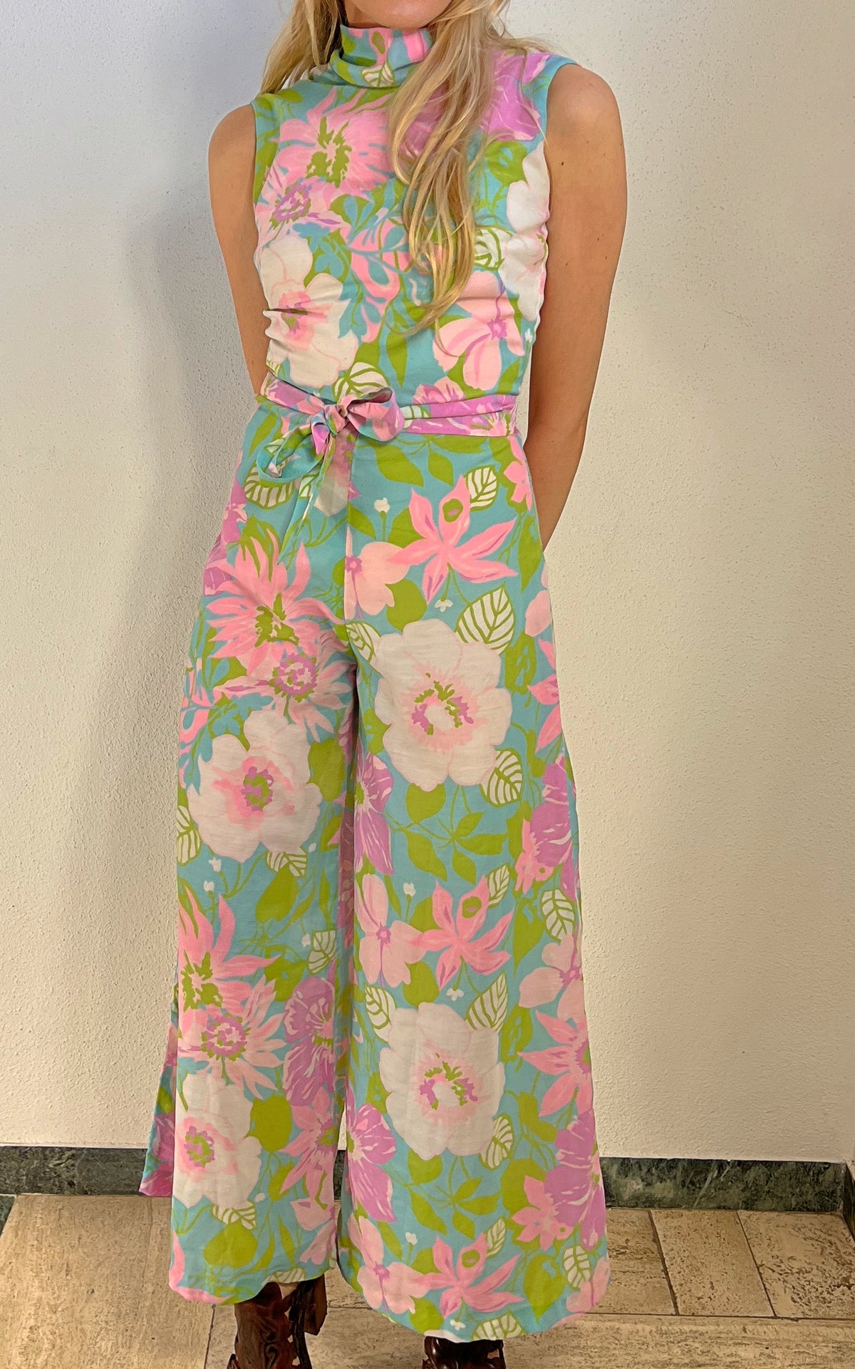 Vintage 70s Flower Jumpsuit