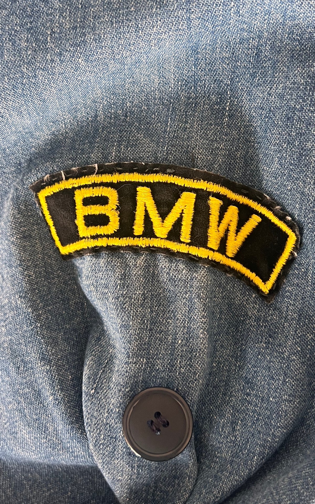 Rare Vintage 70s Denim Jacket with Ghost Rider BMW Custom Artwork