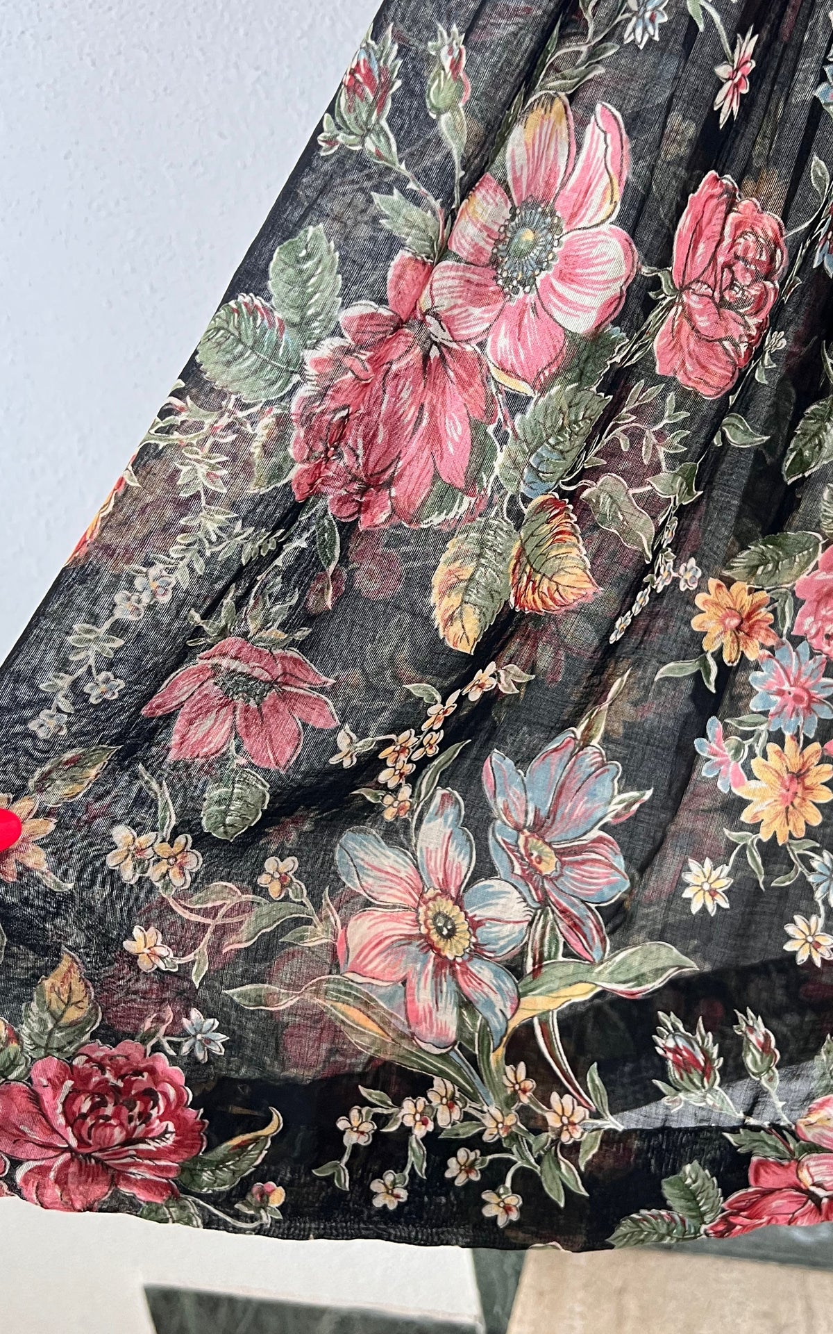 Vintage Sheer Cotton Gauze Flower Dress