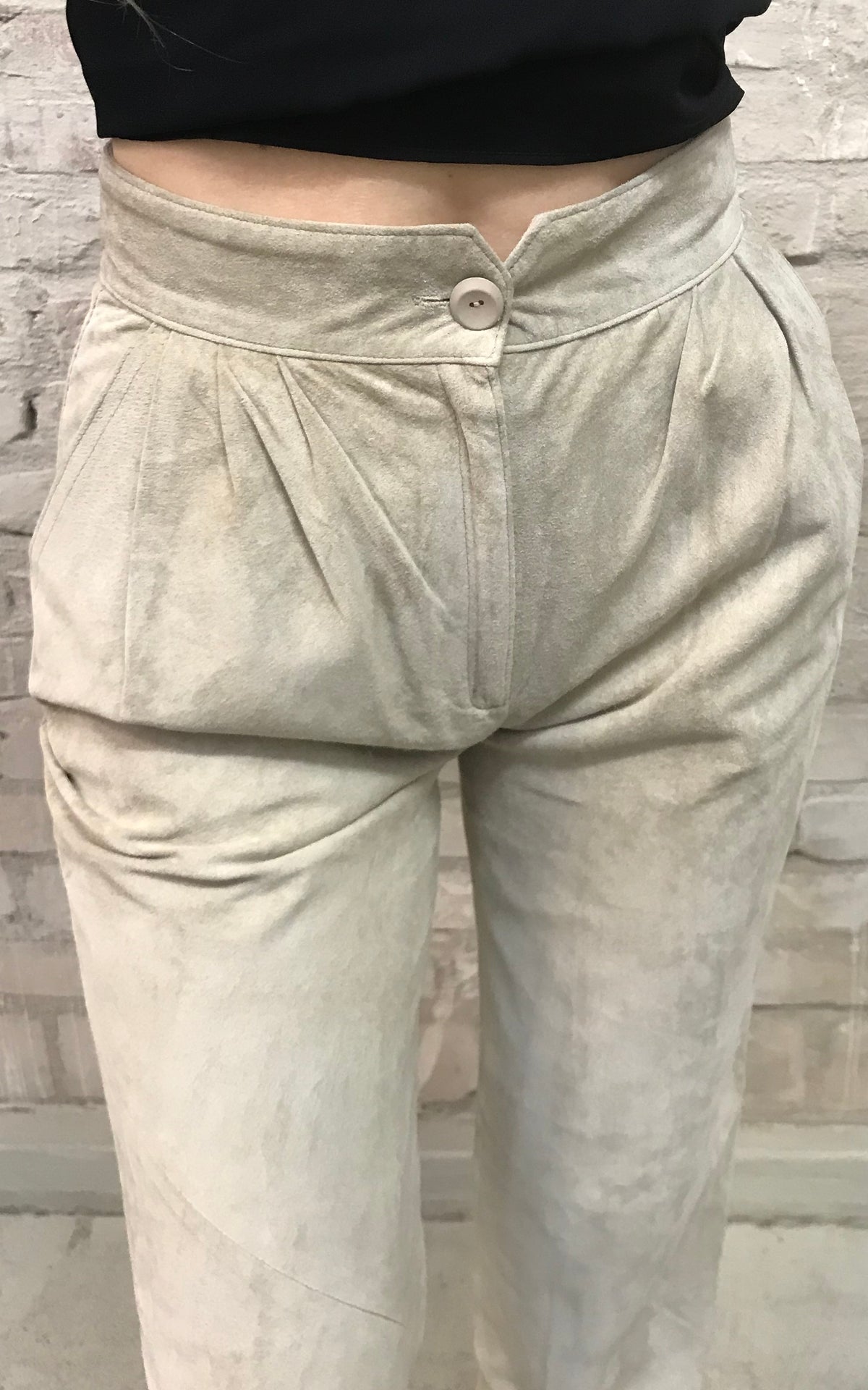 Vintage Suede High Rise Leather Pant