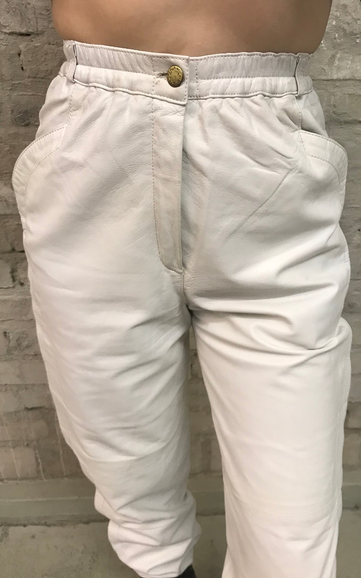 Vintage High Rise Leather Pants