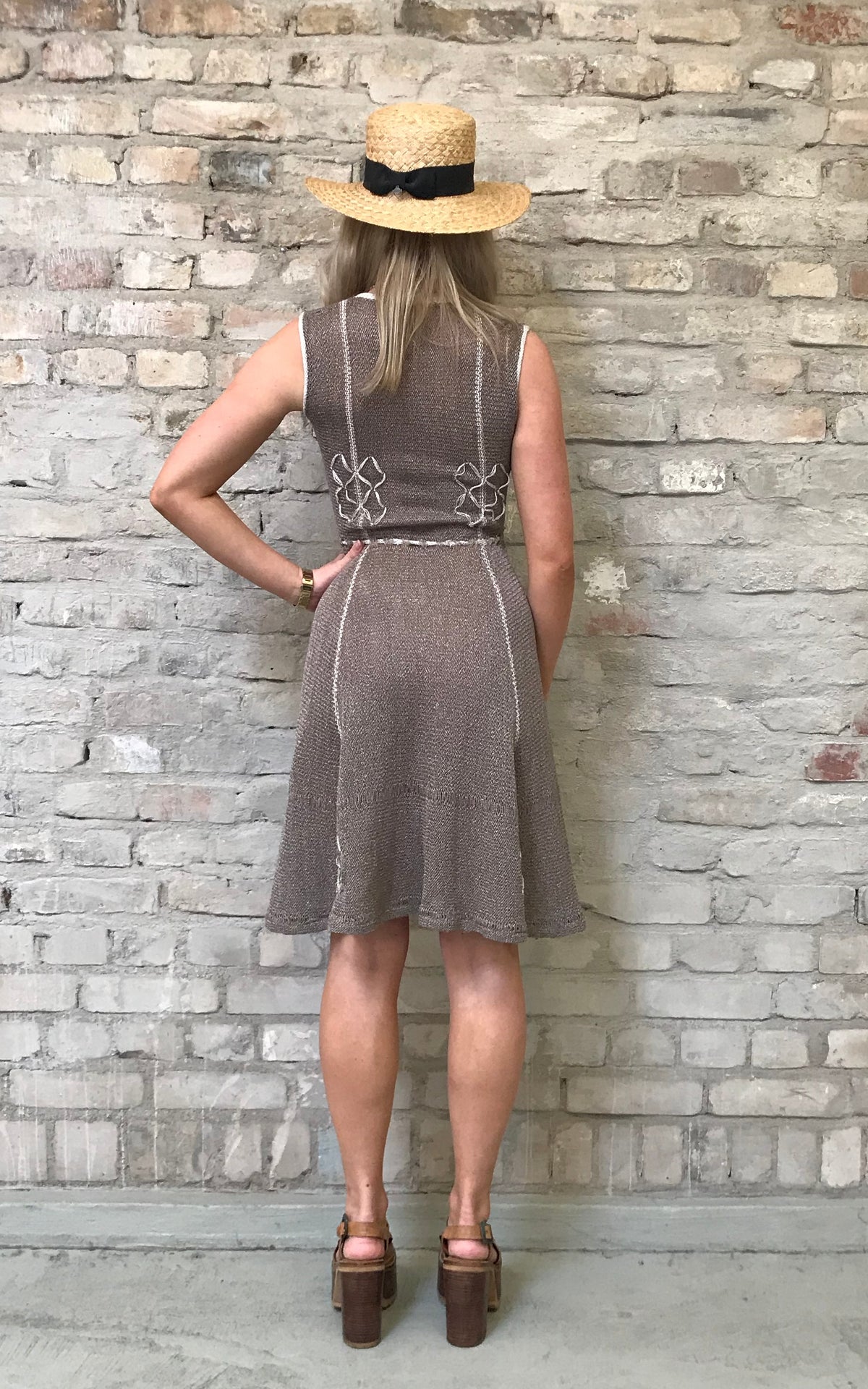 Vintage 70s Sheer Knit Dress Silk